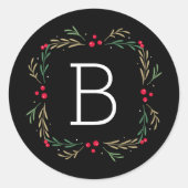 Weihnachtsaufkleber oder Briefverschlüsse mit froh Runder Aufkleber (Vorderseite)