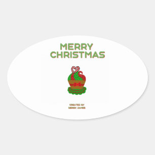 Weihnachtsaufkleber Ovaler Aufkleber
