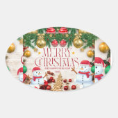 Weihnachtsaufkleber Ovaler Aufkleber (Vorderseite)