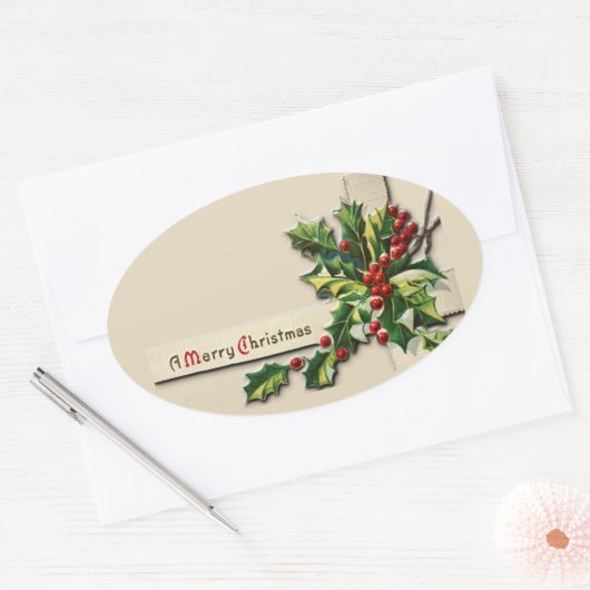 Weihnachtsaufkleber, Ovaler Aufkleber (Umschlag)