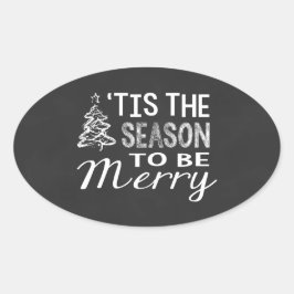Weihnachtsaufkleber Ovaler Aufkleber