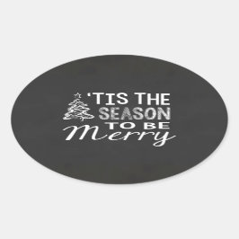 Weihnachtsaufkleber Ovaler Aufkleber