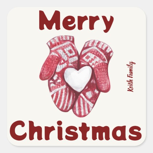 Weihnachtsaufkleber Quadratischer Aufkleber (Vorderseite)