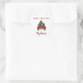 Weihnachtsaufkleber Quadratischer Aufkleber (Tasche)