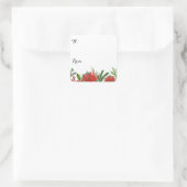 Weihnachtsaufkleber. Quadratischer Aufkleber (Tasche)