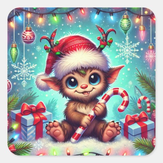 Weihnachtsaufkleber Quadratischer Aufkleber (Vorderseite)
