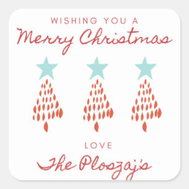 Weihnachtsaufkleber Quadratischer Aufkleber