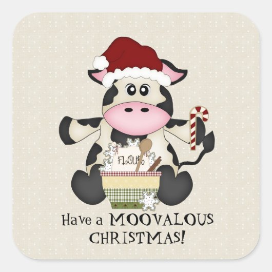 Weihnachtsaufkleber Quadratischer Aufkleber (Vorderseite)