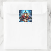 Weihnachtsaufkleber Quadratischer Aufkleber (Tasche)