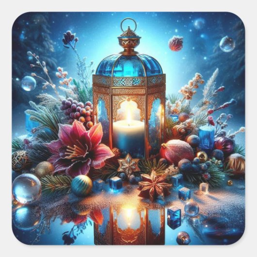 Weihnachtsaufkleber Quadratischer Aufkleber (Vorderseite)