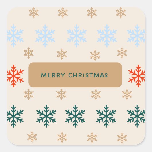 Weihnachtsaufkleber Quadratischer Aufkleber (Vorderseite)