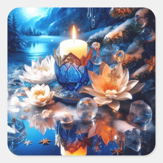 Weihnachtsaufkleber Quadratischer Aufkleber (Vorderseite)