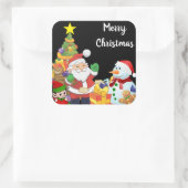 Weihnachtsaufkleber Quadratischer Aufkleber (Tasche)