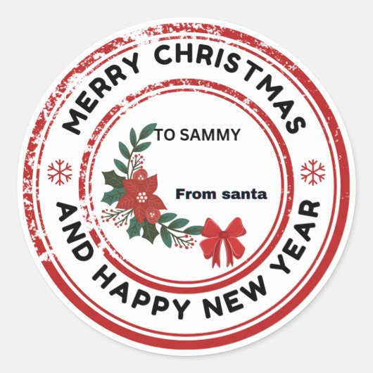 Weihnachtsaufkleber Runder Aufkleber (Vorderseite)