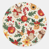 Weihnachtsaufkleber Runder Aufkleber (Vorderseite)