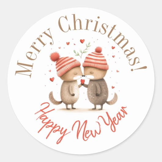 Weihnachtsaufkleber Runder Aufkleber (Vorderseite)
