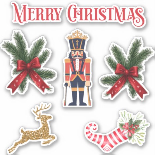 Weihnachtsaufkleber Set von 6 01 Aufkleber (Vorderseite)