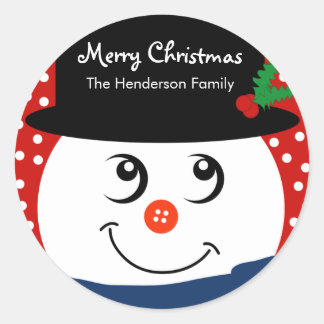 Weihnachtsaufkleber - Snowman Runder Aufkleber