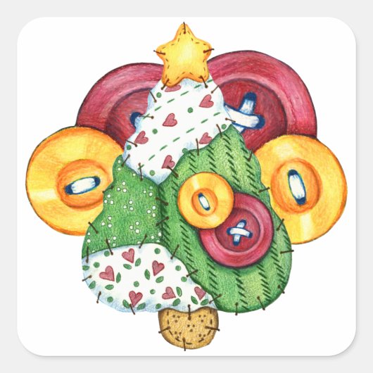 Weihnachtsaufkleber - SRF Quadratischer Aufkleber (Vorderseite)