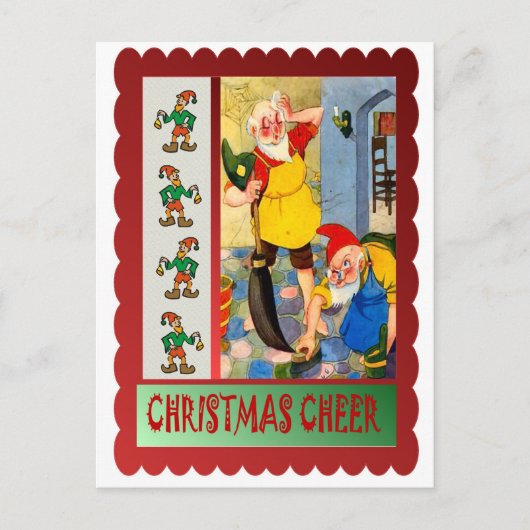 Weihnachtsaufräumung Feiertagspostkarte (Vorderseite)