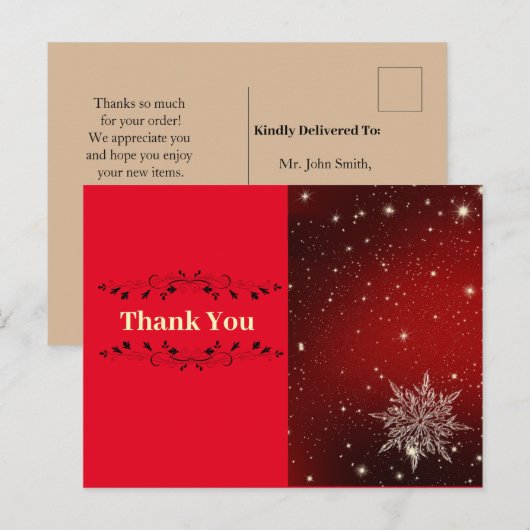 Weihnachtsauftrag Postkarte (Vorne/Hinten)