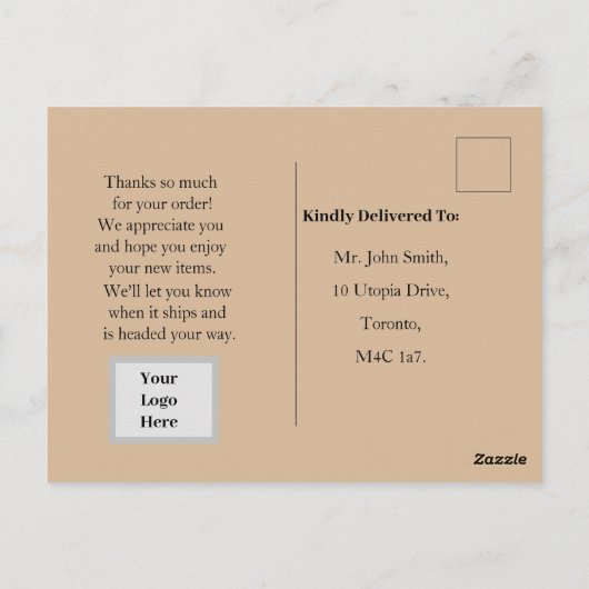 Weihnachtsauftrag Postkarte (Rückseite)