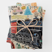 Weihnachtsausflug Liebhaber Geschenkpapier Set (Beispiel)