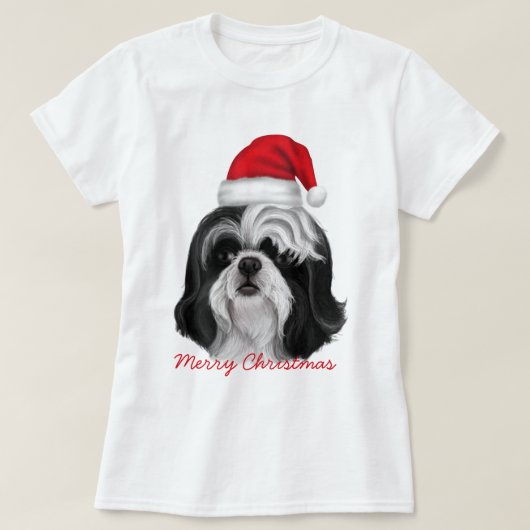 Weihnachtsausgabe Shih Tzu T-Shirt (Design vorne)