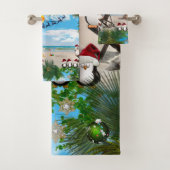 Weihnachtsbaby am Strand wiederholt sich Badhandtuch Set (Insitu)