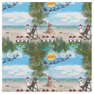 Weihnachtsbaby am Strand wiederholt sich Stoff