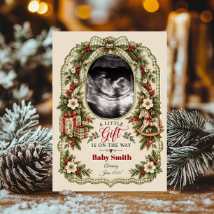 Weihnachtsbaby Ankündigungsfoto Feiertagskarte