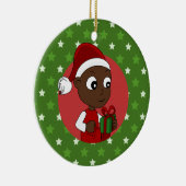 Weihnachtsbaby-Cartoon Keramikornament (Rechts)