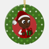 Weihnachtsbaby-Cartoon Keramikornament (Vorne)