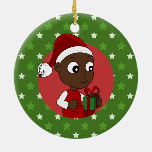 Weihnachtsbaby-Cartoon Keramikornament (Hinten)