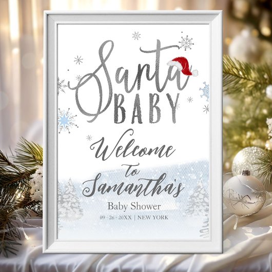 Weihnachtsbaby-Dusche Begrüßungszeichen Poster