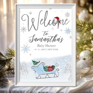Weihnachtsbaby-Dusche Begrüßungszeichen Poster