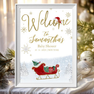 Weihnachtsbaby-Dusche Begrüßungszeichen Poster