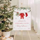 Weihnachtsbaby-Dusche Begrüßungszeichen Poster