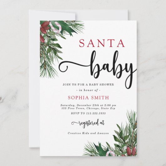 Weihnachtsbaby Dusche Einladung (Vorderseite)