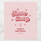 WeihnachtsBaby-Dusche Santa Baby Weinetikett (Einzelnes Label)