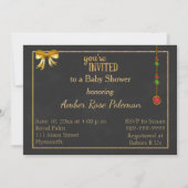 Weihnachtsbaby-Duschen-Einladung mit einem Einladung (Rückseite)