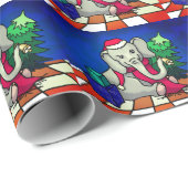 Weihnachtsbaby-Elefant mit Hut, Schal und Bell Geschenkpapier (Rolleneckpunkt)