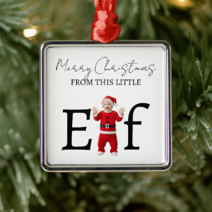 Weihnachtsbaby-Elf Erstes Weihnachten Ornament Aus Metall