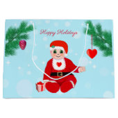 Weihnachtsbaby, Herz und Kiefer Große Geschenktüte (Vorderseite)