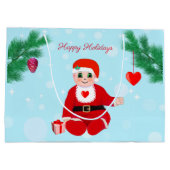 Weihnachtsbaby, Herz und Kiefer Große Geschenktüte (Rückseite)