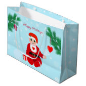 Weihnachtsbaby, Herz und Kiefer Große Geschenktüte (Vorderseite Schrägansicht)