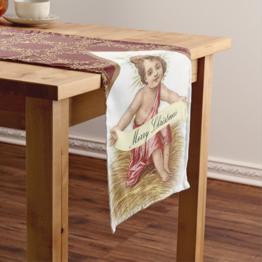 Weihnachtsbaby Jesus in den Krippen-frohen Kurzer Tischläufer (Beispiel)