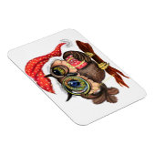 Weihnachtsbaby Owl mit Geschenk Magnet (Rechte Seite)