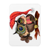 Weihnachtsbaby Owl mit Geschenk Magnet (Vertikal)
