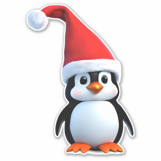 Weihnachtsbaby Penguin Aufkleber (Vorderseite)